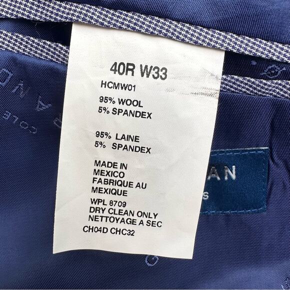 Cole Haan Grand.OS Wearable Technology Slim-Fit Stretch Wool Suit Blazer 40R - Picture 7 of 10